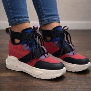 Anthony Wang Level Up High Top Platform Wedge Sneaker Mulberry 02 Size 7